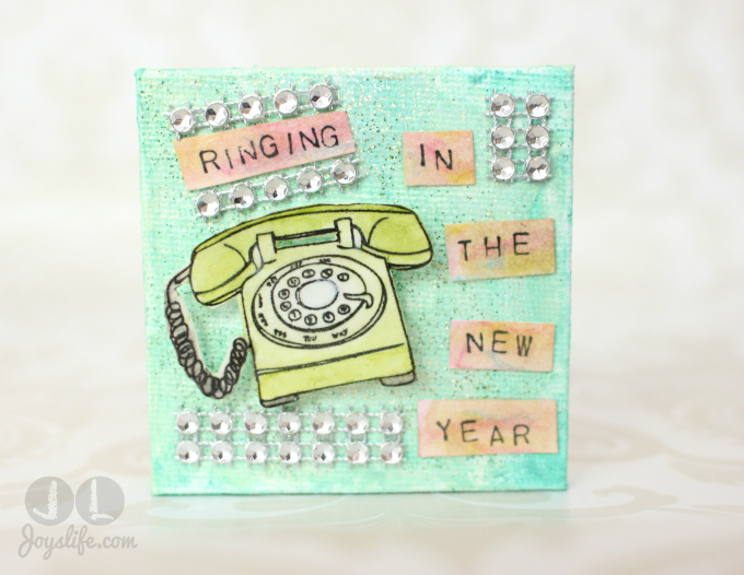 Ringing in the New Year Mixed Media Mini Canvas #FaberCastell #DesignMemoryCraft #Canvas