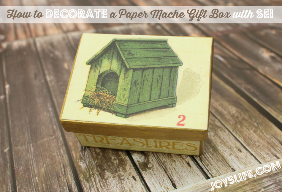 How to Decorate a Paper Mache Gift Box with SEI #papermache #ModPodge #SEI #crafts