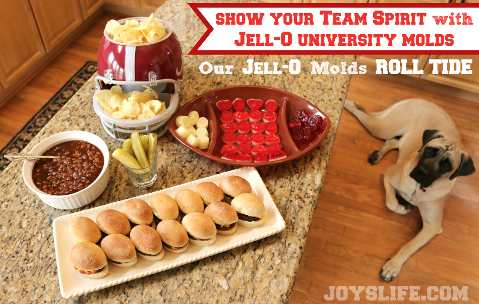 We Roll Tide with Our Alabama Game Day Food & Jell-O Jigglers #TeamJellO #shop #RollTide #Bama #footballfood #EnglishMastiff #puppy