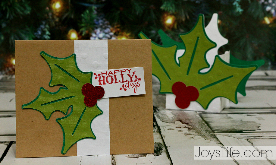 Happy HollyDays with Coredinations #SilhouetteCameo2 #Coredinations #JoysLifeStamps #Christmas #Holly #3d