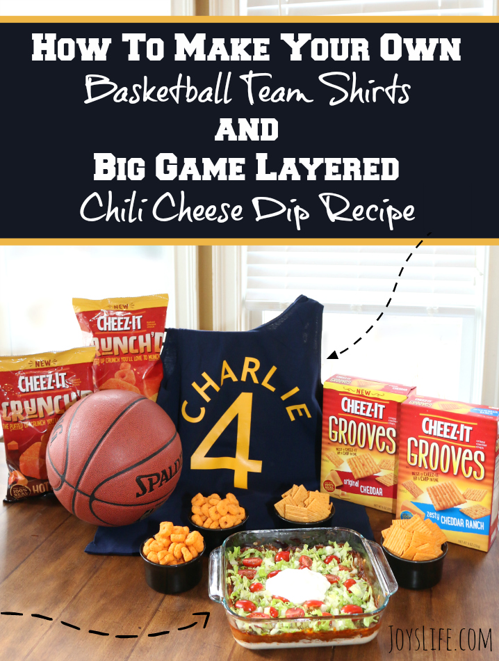 DIY Basketball Team Shirts & Big Game Layered Dip Recipe #BigGameSnacks #Ad @Walmart  #CRUNCHD
