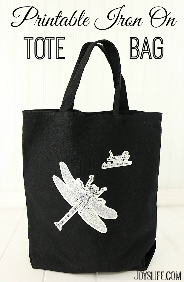Dragonfly Printable Heat Transfer Tote Bag with Graphic Stock #GraphicStock #SilhouetteCameo #heattransfer #ad