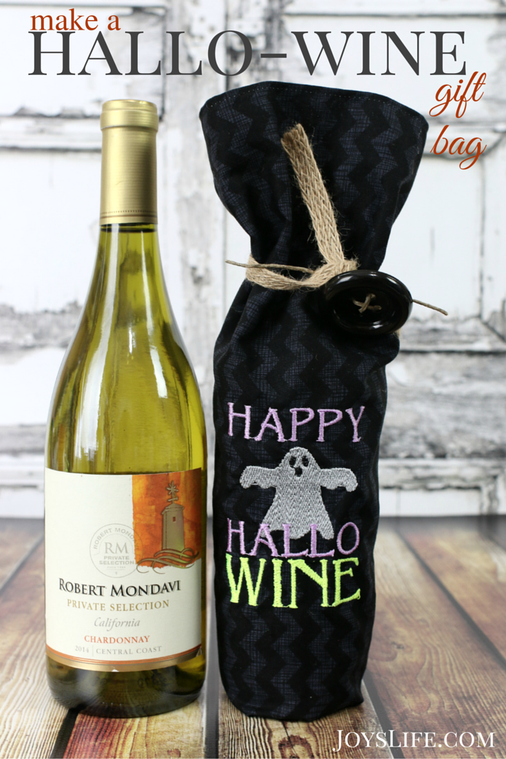 Create a Happy HalloWINE Embroidered Wine Bag #BeenBooed #ad #HalloWINE