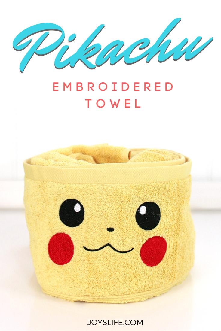 Pikachu Pokemon Embroidered Towel