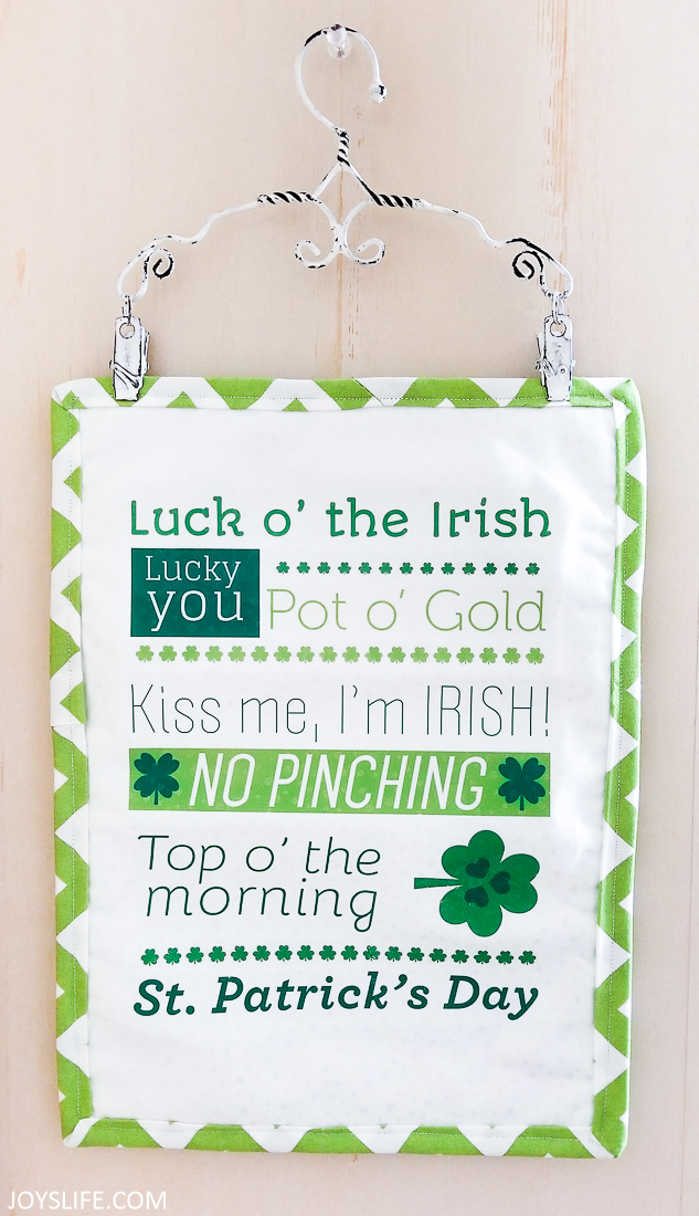 St Patricks Day wall hanging with Silhouette Printable Material
