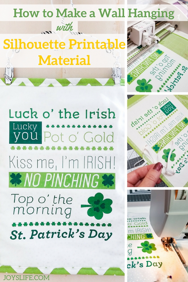 St Patricks Day wall hanging with Silhouette Printable Material