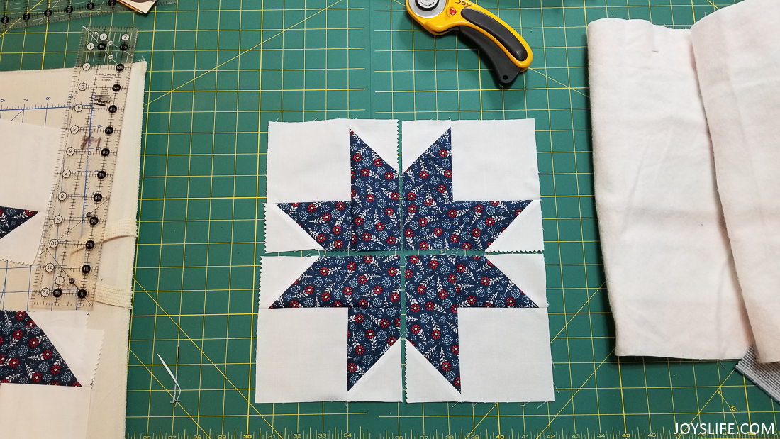 star quilt block pieces