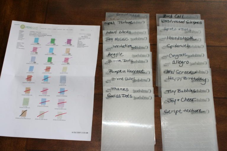 Labeling Cuttlebug Embossing Folders