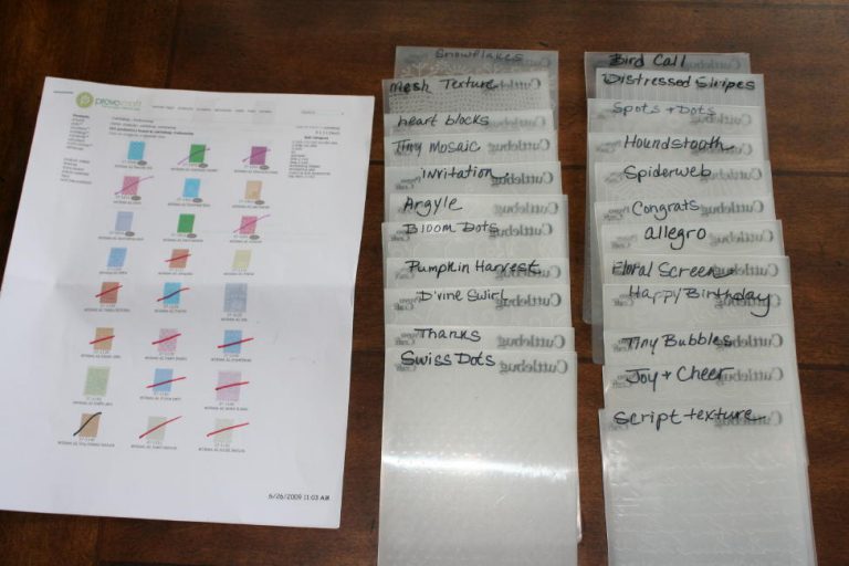 labeling cuttlebug and embossing folders