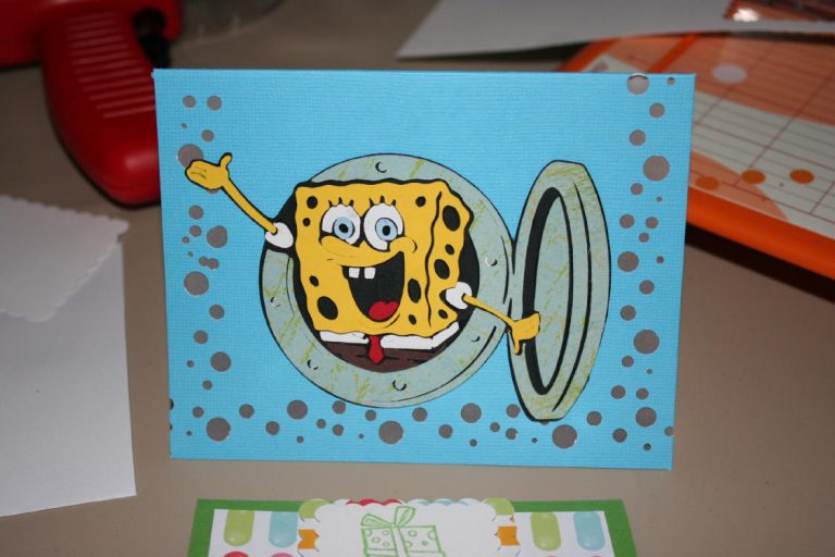 SpongeBob Cricut Card & Quick Candy Bag