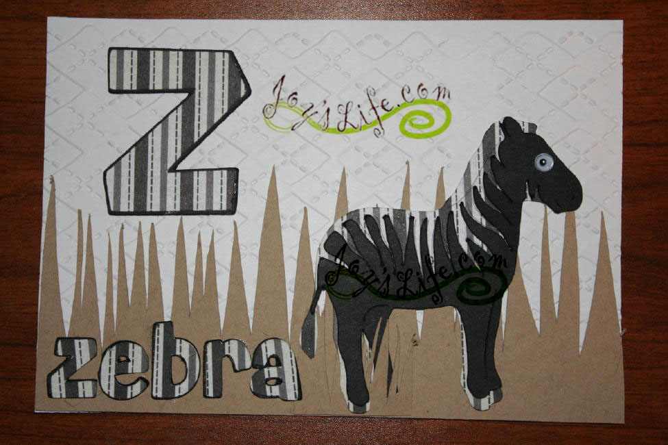 Joy’s Life ABC Book Cricut Cuttlebug Project “Z” Zebra