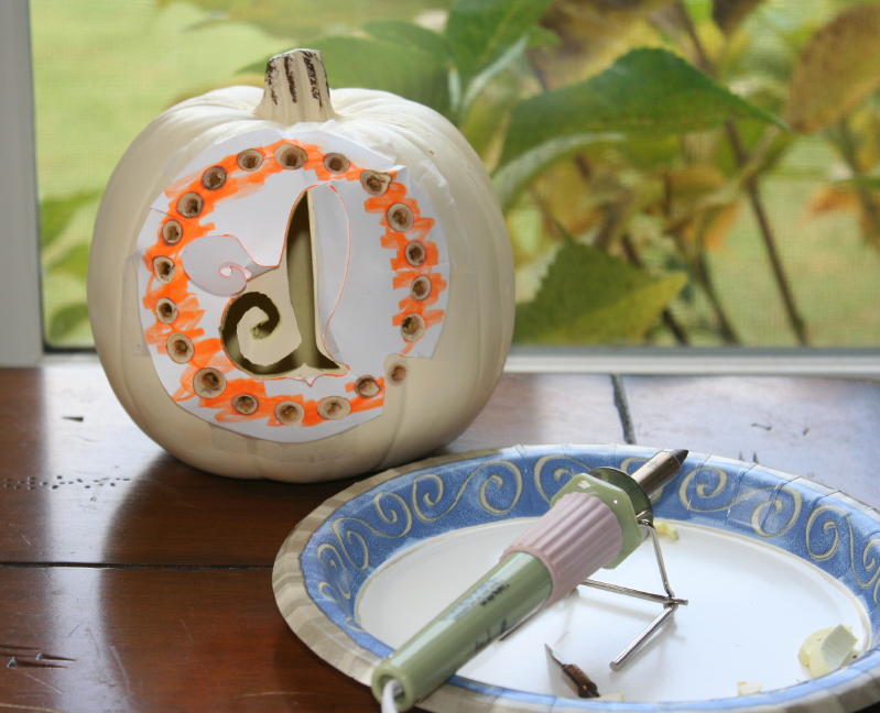 Carve a Monogrammed Pumpkin Using Cricut Template