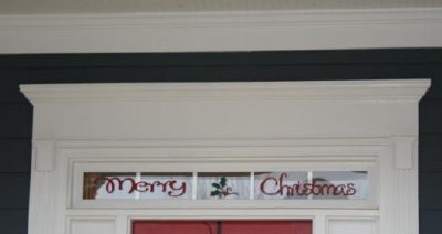 Vinyl Merry Christmas + Holly Transoms with Cricut