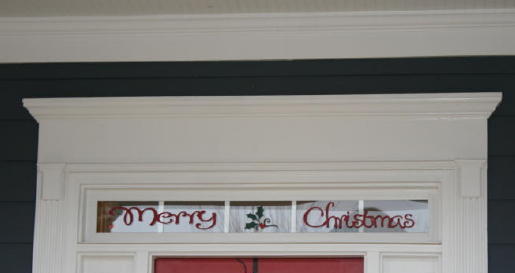 Vinyl Merry Christmas + Holly Transoms with Cricut Expression & Gypsy