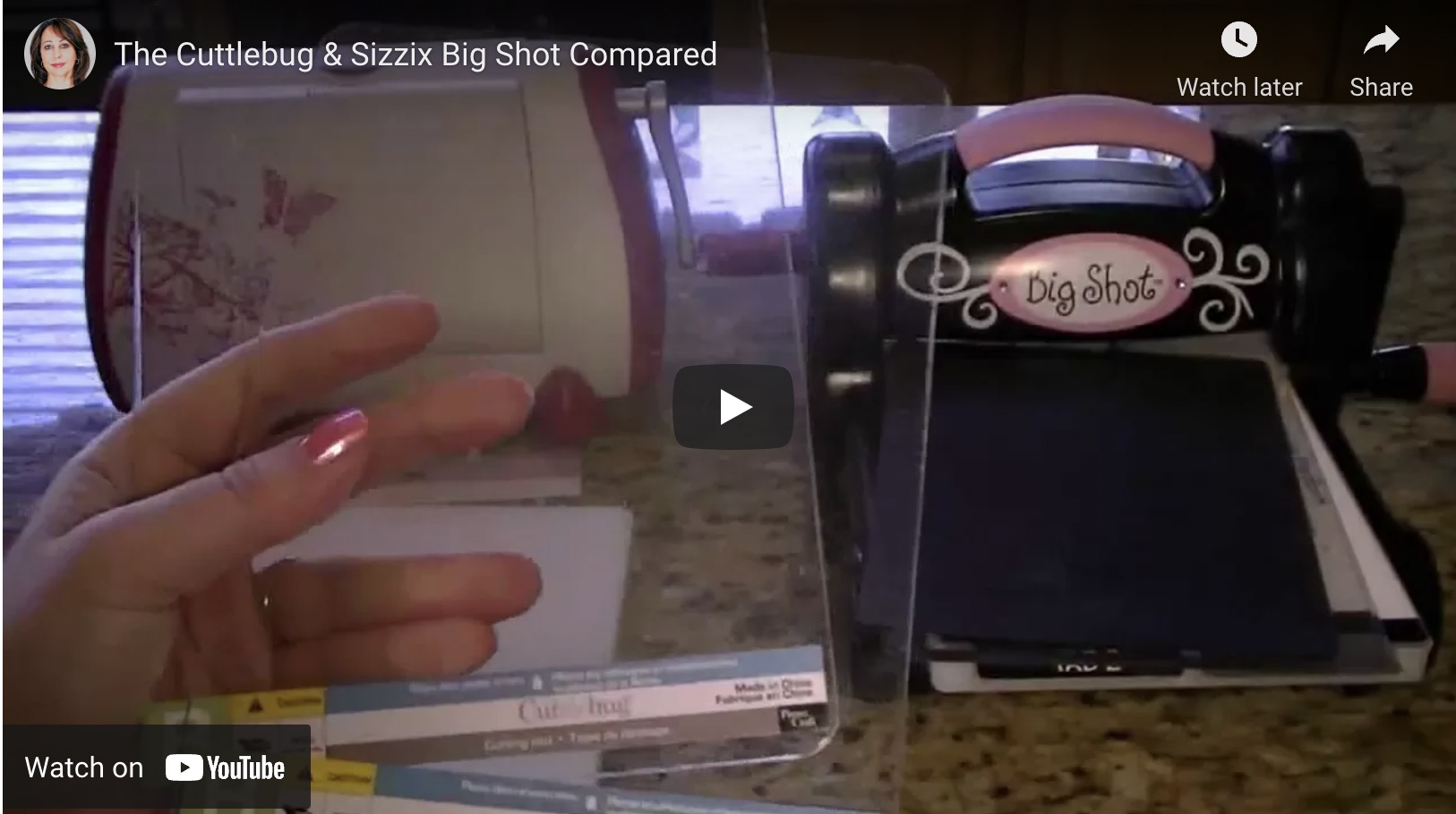 Comparison & How to Use the Sizzix Big Shot & the Cuttlebug Video