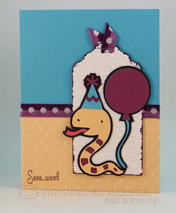 Ssss…weet Snake Card with Joy’s Life Stamps & Cricut Create a Critter Cartridge