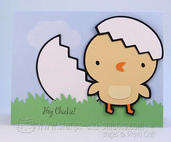 Hey Chickie! Baby Chick Card with Joy’s Life Stamps & Cricut Create a Critter Cartridge