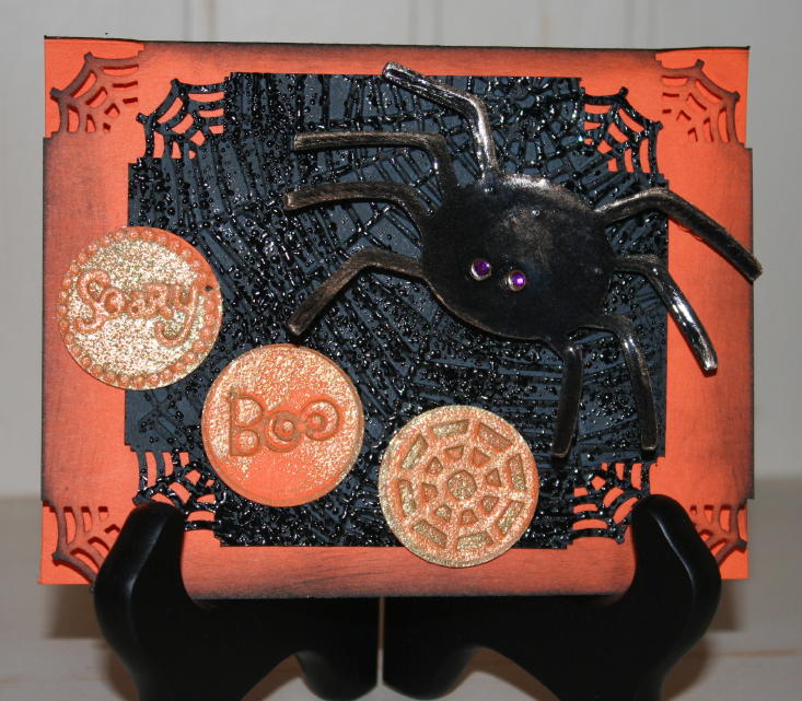 Halloween Spider Card Using Martha Stewart Spiderweb Punch, Cricut Doodlecharms & More