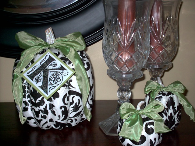 Guest Post by Christina: How to Decoupage Foam Pumpkins – Damask Pumpkins – GIVE AWAY