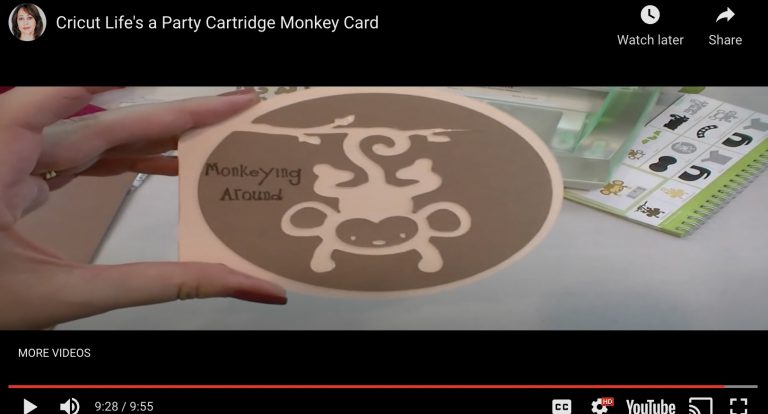 Cricut Life’s a Party Monkey Card Video