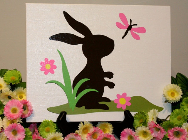 Girl and Bunny Shadow Box Scene - Cricut Crafts 