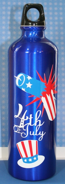 Cricut Independence Day Vinyl Water Bottle 4th of July