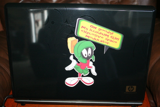 Square1 Printable Adhesive Fabric Marvin the Martian Laptop using Silhouette SD + GIVE AWAY