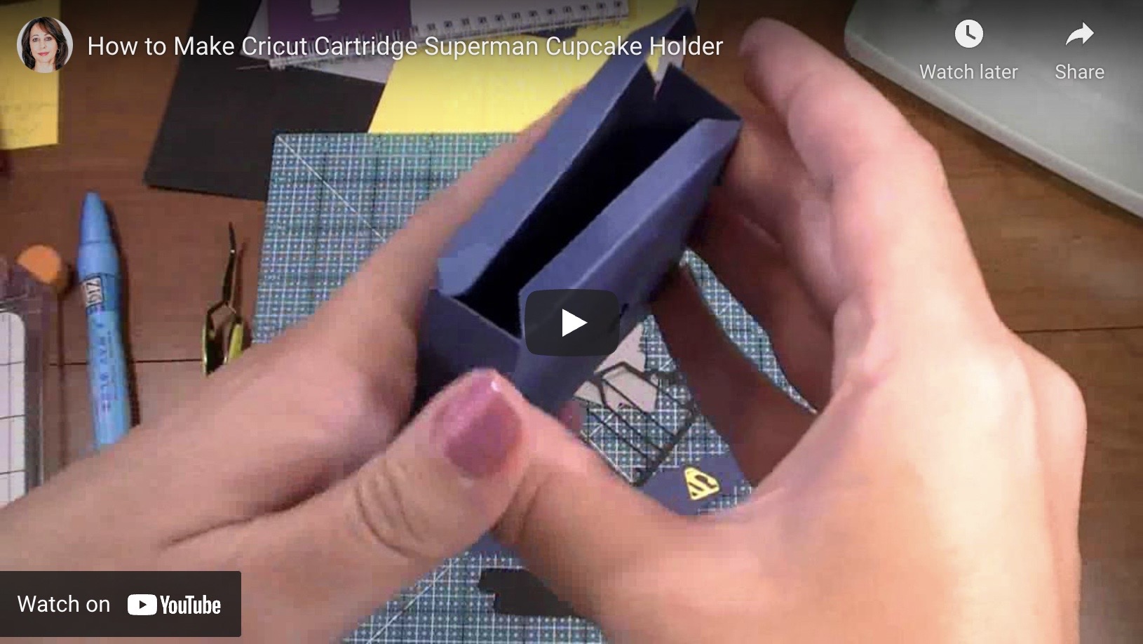 How to Make a Cricut Cartridge Superman Cupcake Holder VIDEO