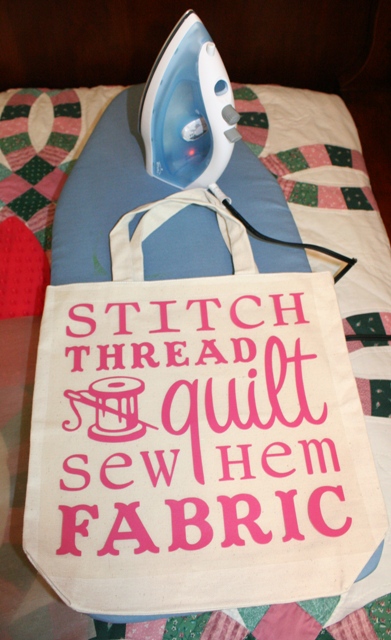Cricut Word Collage Vinyl Sewing Quilting Canvas Bag
