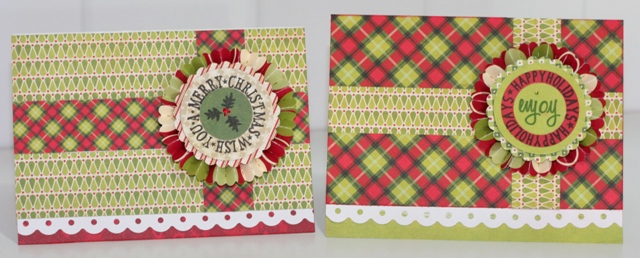 Christmas Cards with Tim Holtz Rosette & All Around Sentiments stamps