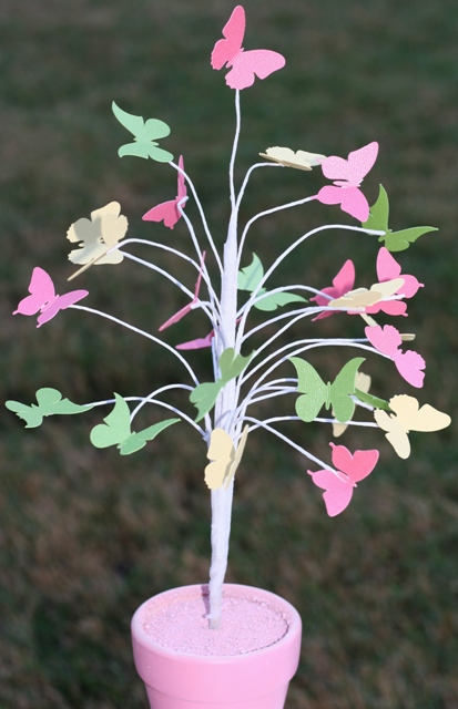 dollar store butterfly tree for Easter