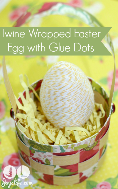 Twine Wrapped Easter Egg with Glue Dots #Easter #EasterEgg #GlueDots #DIY #Twine
