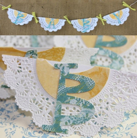 Easy Doily Baby Banner with Glue Dots