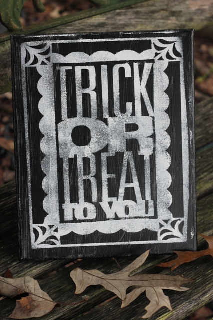 Trick or Treat Halloween Painted Sign