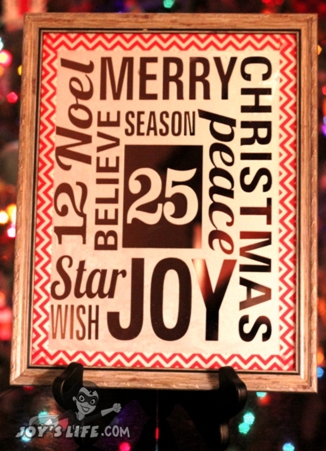 Glass Etched Mirror Christmas Word Art