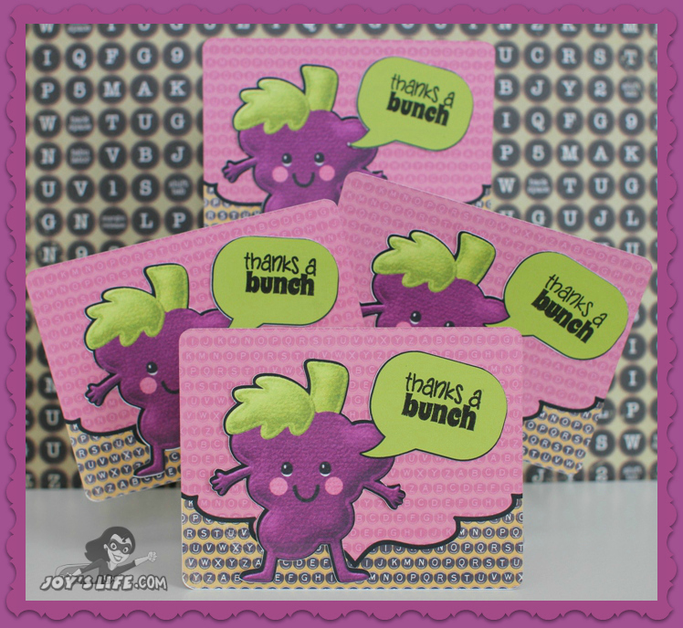 Grape Thank You Card using NEW Joy's Life Stamps www.joyslife.com