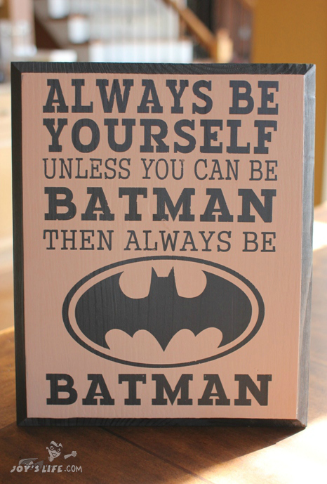 Wooden Painted Batman sign at www.joyslife.com