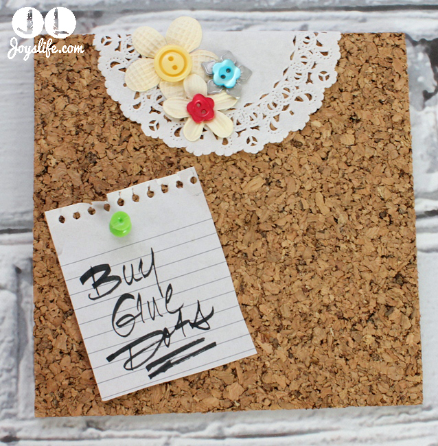 Decorated Cork Tile Note Board – Joy's Life