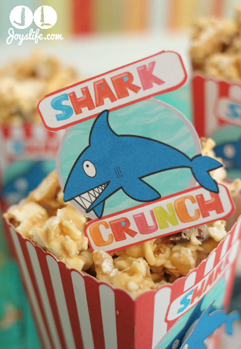 Shark Week Popcorn Box & White Chocolate Peanut Butter Popcorn Recipe