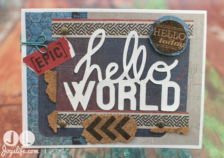 Cricut Artbooking Hello World Masculine Card