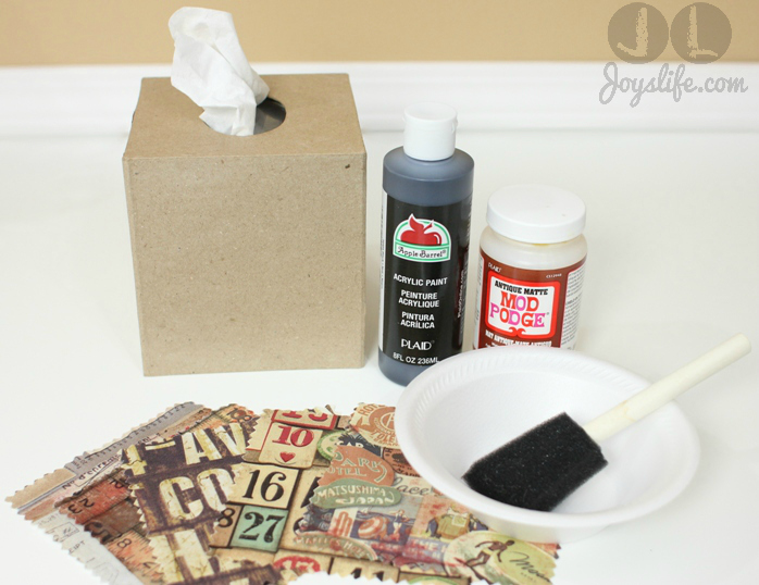 Paper mache online tissue box cover