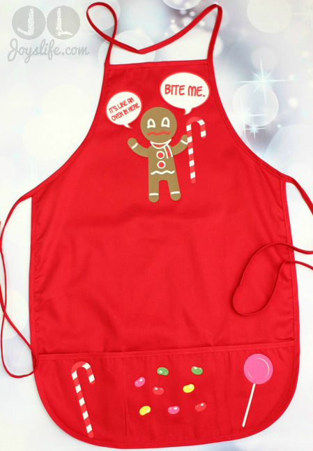 Gingerbread Man Vinyl Iron On Apron