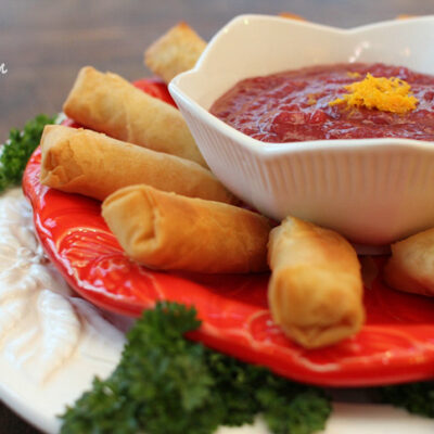 Rich's SeaPak Spring Rolls & Ginger Orange Cranberry Dipping Sauce Recipe #PakTheParty #shop #cbias