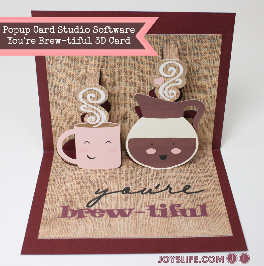 Popup Card Studio Software You’re Brew-tiful 3D Card