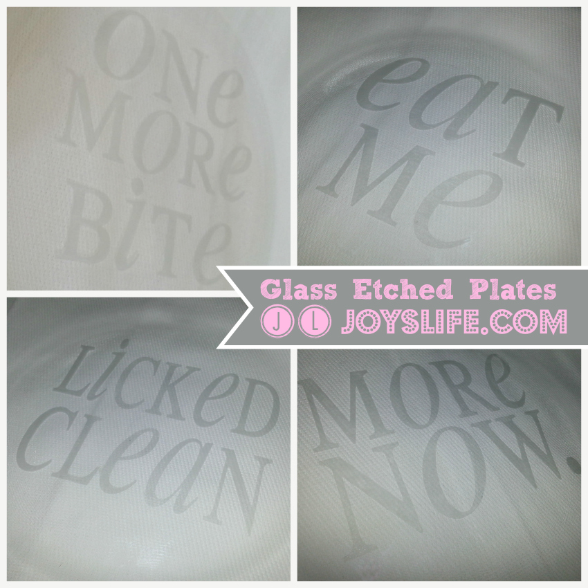 Glass Etched Dessert Plates for Gifts #vinyl #GlassEtch #crafts #diy