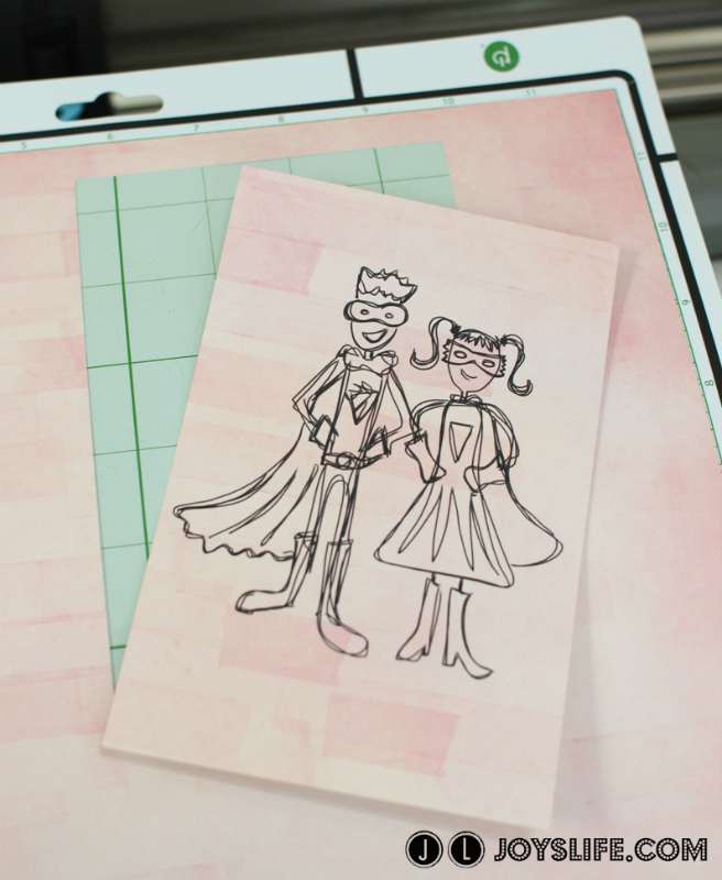 Dynamic Duo Card with Silhouette Sketch Pens #SilhouetteCameo #JoyslifeStamps #SilhouetteSketchPens #SuperHero #FaberCastell #DesignMemoryCraft