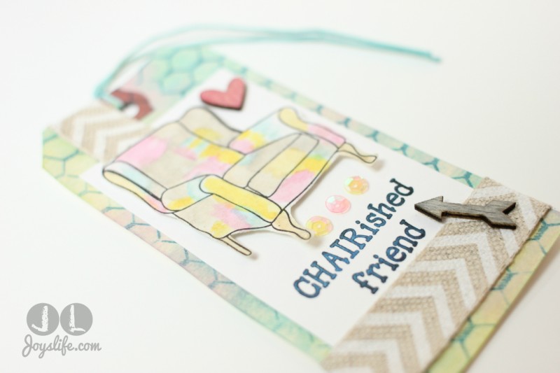 "Chair"ished Friend Mixed Media Tag with #FaberCastell #DesignMemoryCraft #MixedMedia #tag