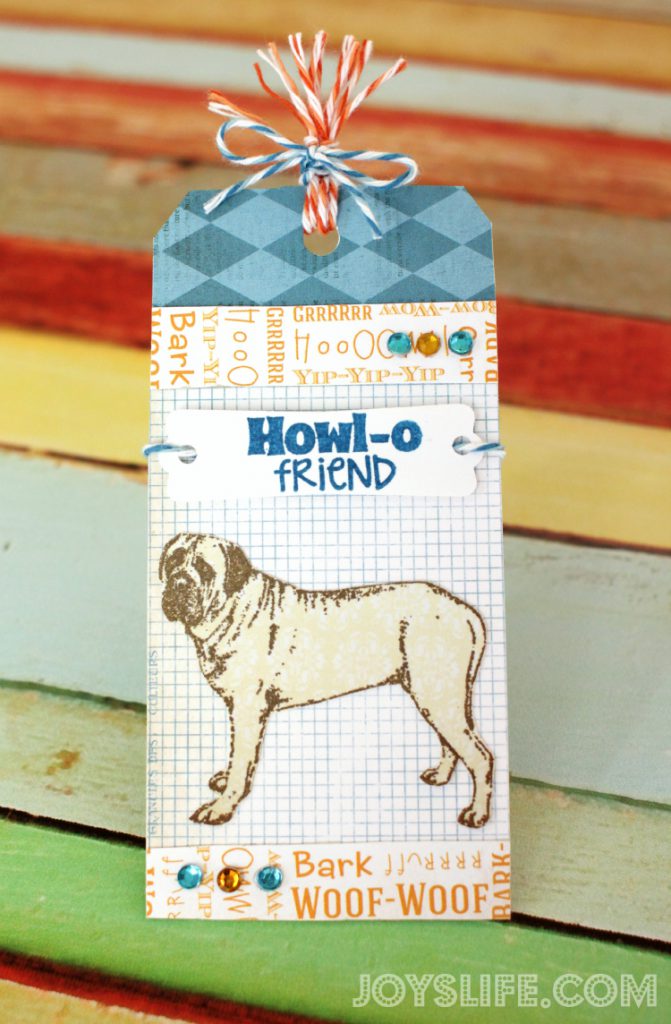 Howl-O Friend Puppy Gift Tag #GiftTag #crafts #trendyTwine #joyslifestamps #EnglishMastiff