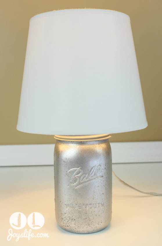 DIY Shabby Chic Silver Mason Jar Lamp with LED Power #LEDSavings #shop #cbias