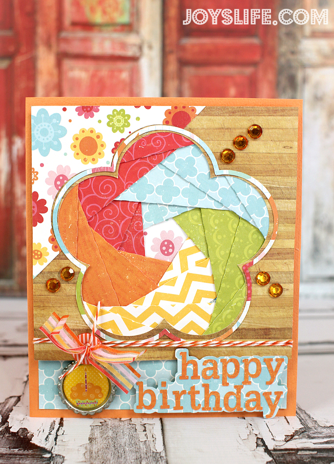 Iris Fold Birthday Flower Card #SilhouetteCameo #SVGCuts #irisfold #birthdayCard